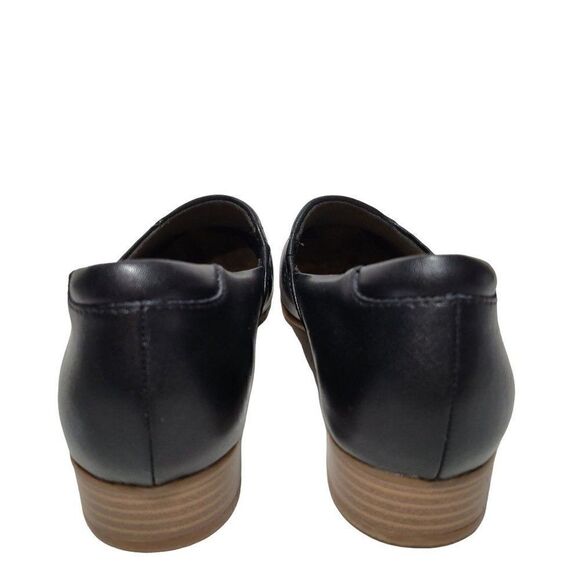 Clarks Collection Loafer Shoes Womens 8.5 W Black Leather Juliet Palm Slip On - Picture 8 of 14